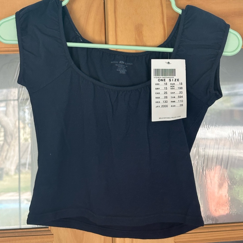 Brandy Melville nwt navy crop top